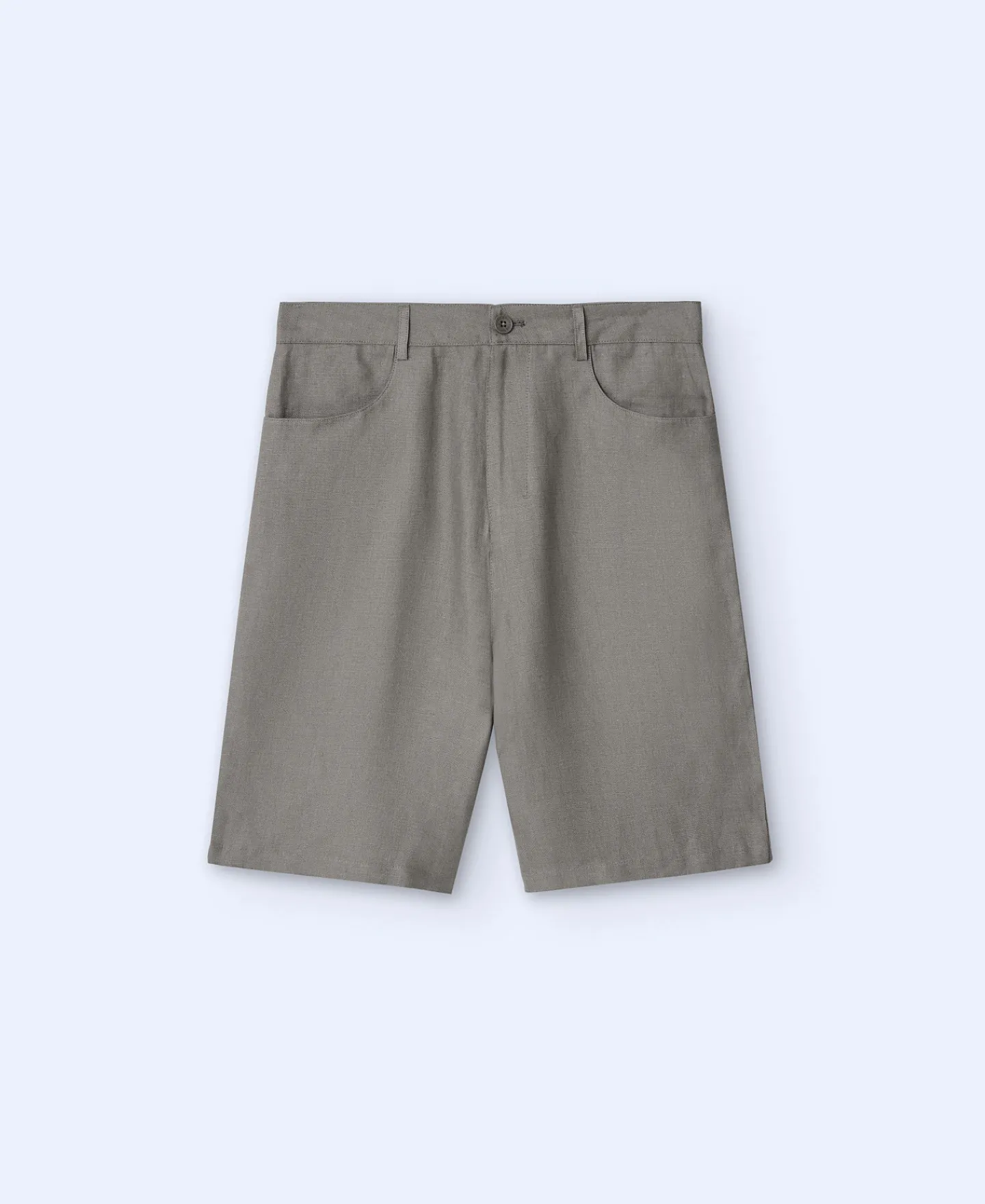 Adolfo Dominguez Pantalones>Bermuda En Lino 100% Gris/Verde