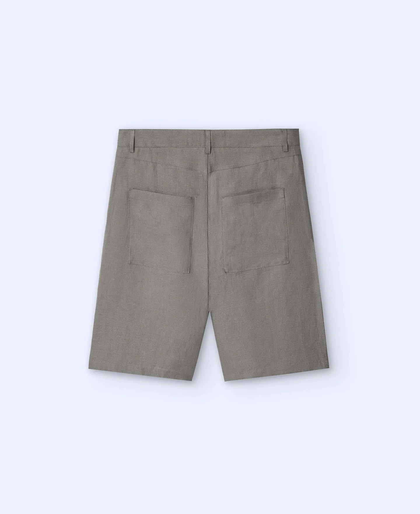 Adolfo Dominguez Pantalones>Bermuda En Lino 100% Gris/Verde