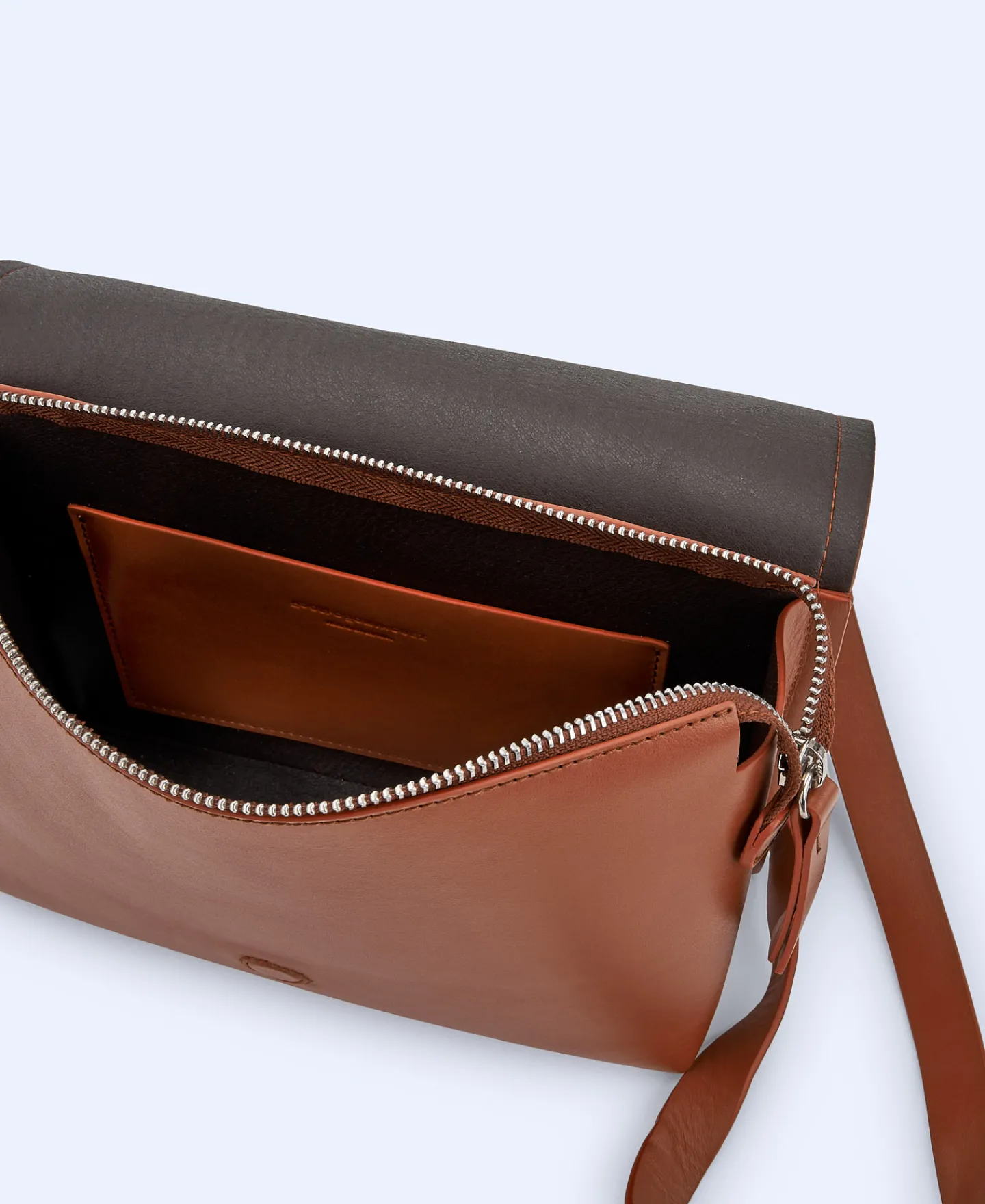 Adolfo Dominguez Bolsos>Bolso Baguette Made In Spain En Piel Teja