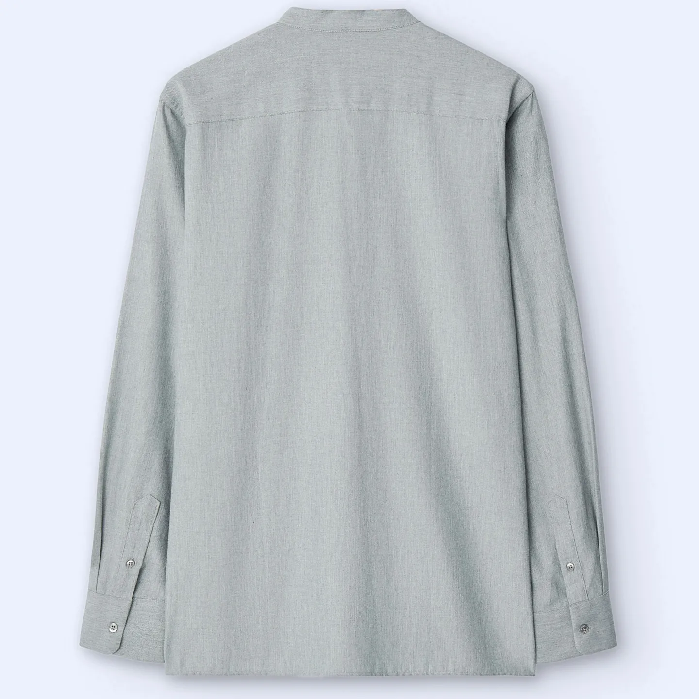 Adolfo Dominguez Camisas>Camisa Cuello Mao En Algodon Gris Claro