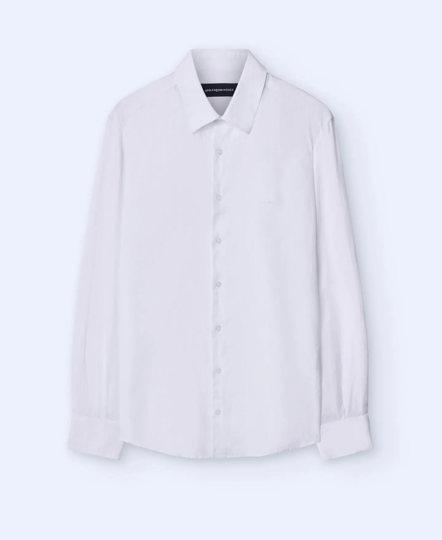 Adolfo Dominguez Camisas>Camisa Cuello Solapa En Lino 100% Blanco