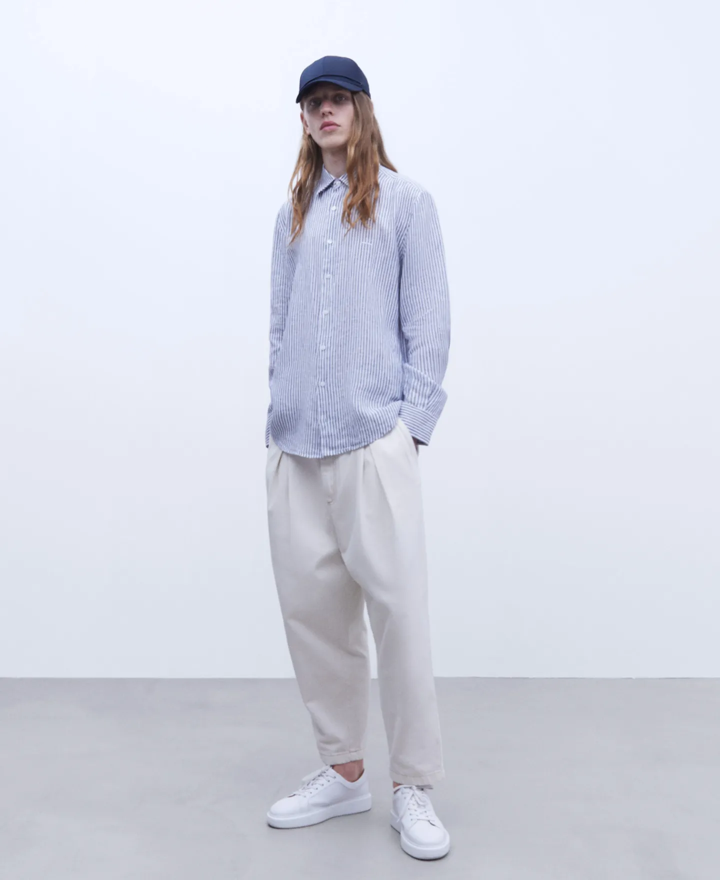 Adolfo Dominguez Camisas>Camisa De Rayas En Lino 100% Rayas Blanco/Azul