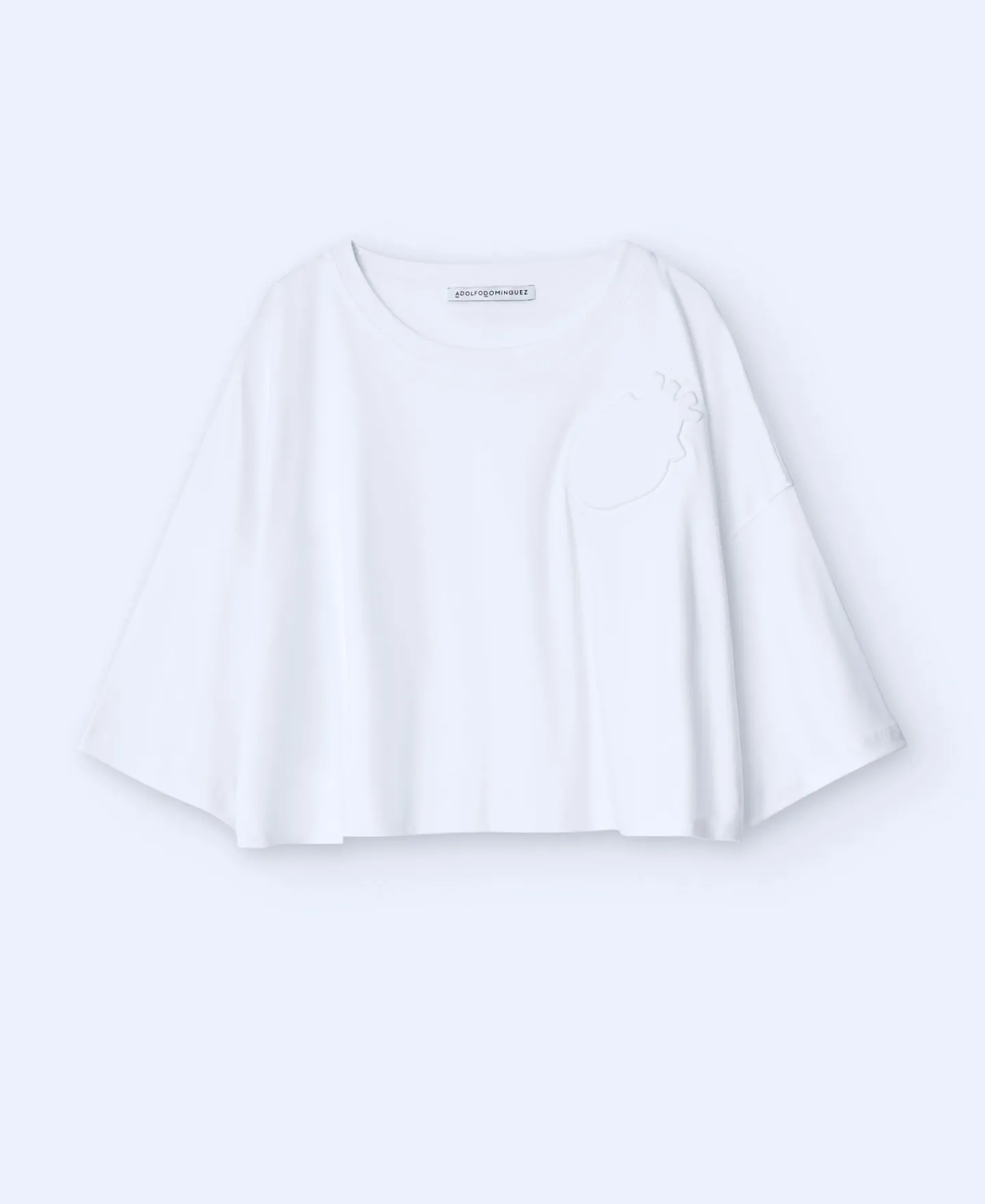 Adolfo Dominguez Camisetas>Camiseta Con Corazon En Relieve Blanco