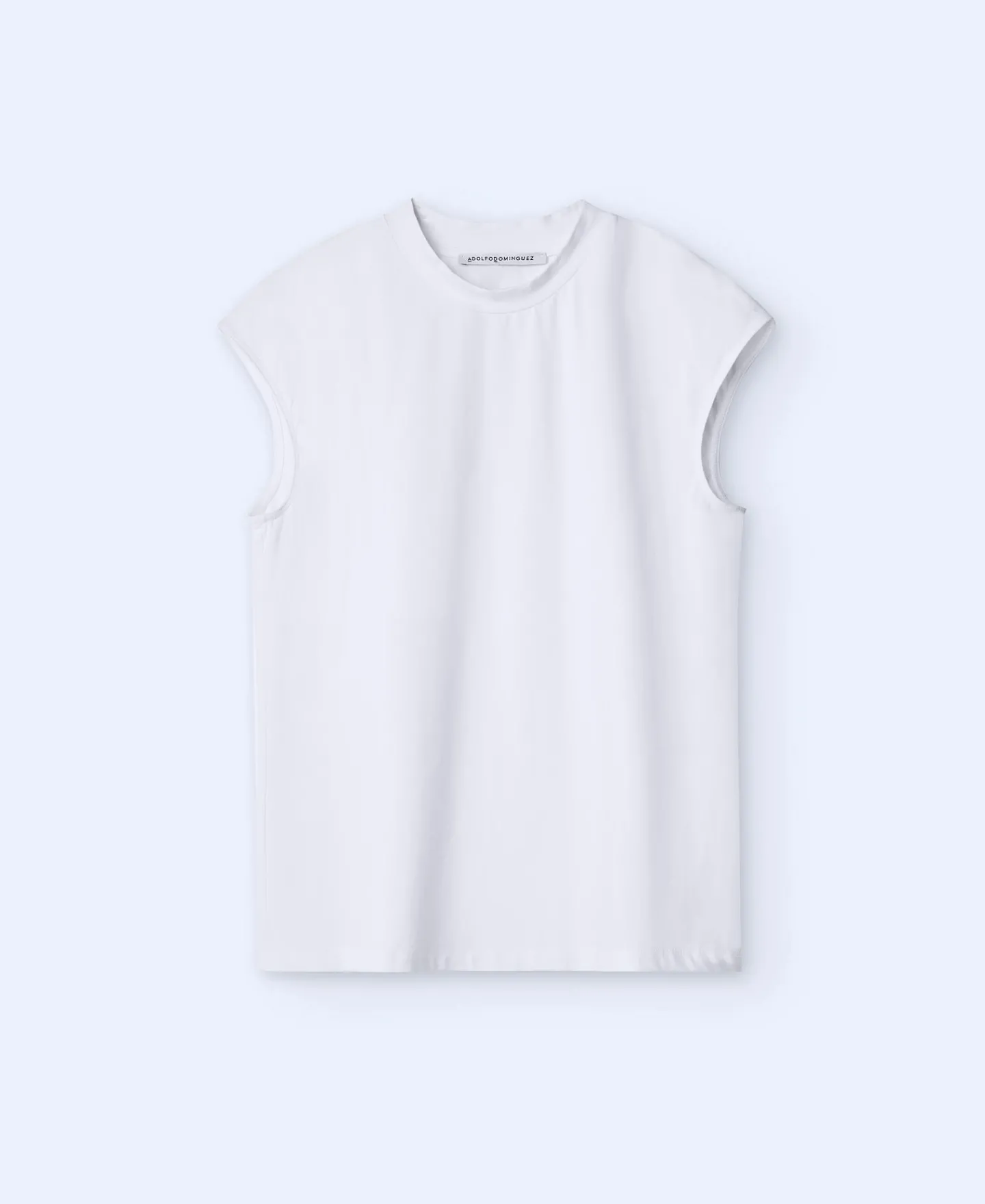 Adolfo Dominguez Camisetas>Camiseta Cuello Caja De Silueta Cuadrada Crudo