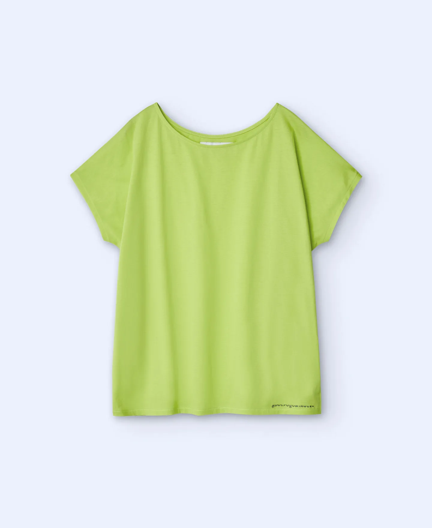 Adolfo Dominguez Camisetas>Camiseta En Algodon Con Cuello Caja Verde Pistacho
