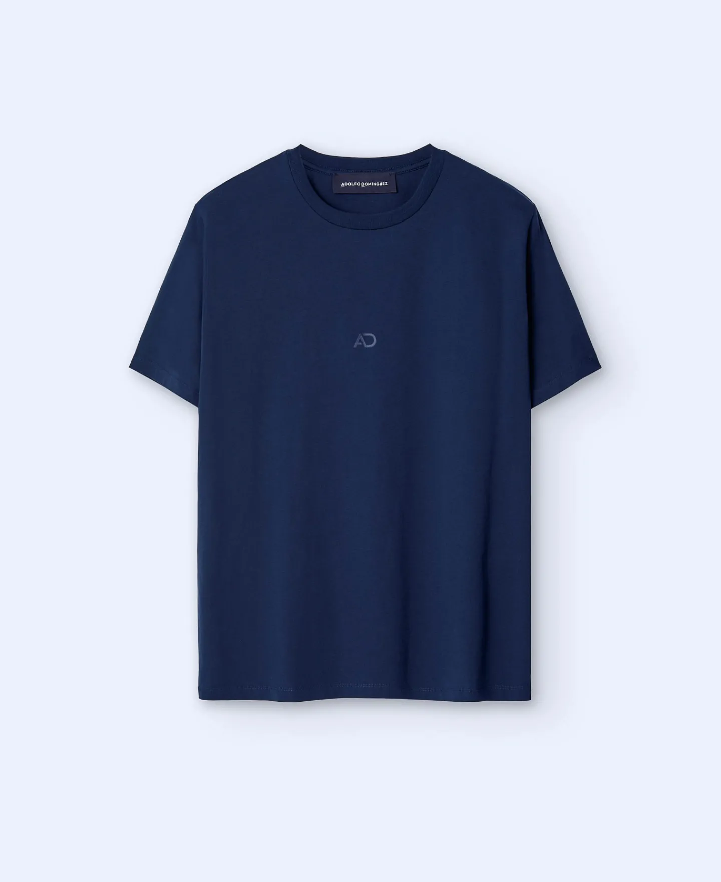 Adolfo Dominguez Camisetas Y Polos>Camiseta En Algodon Mercerizado Azul Marino
