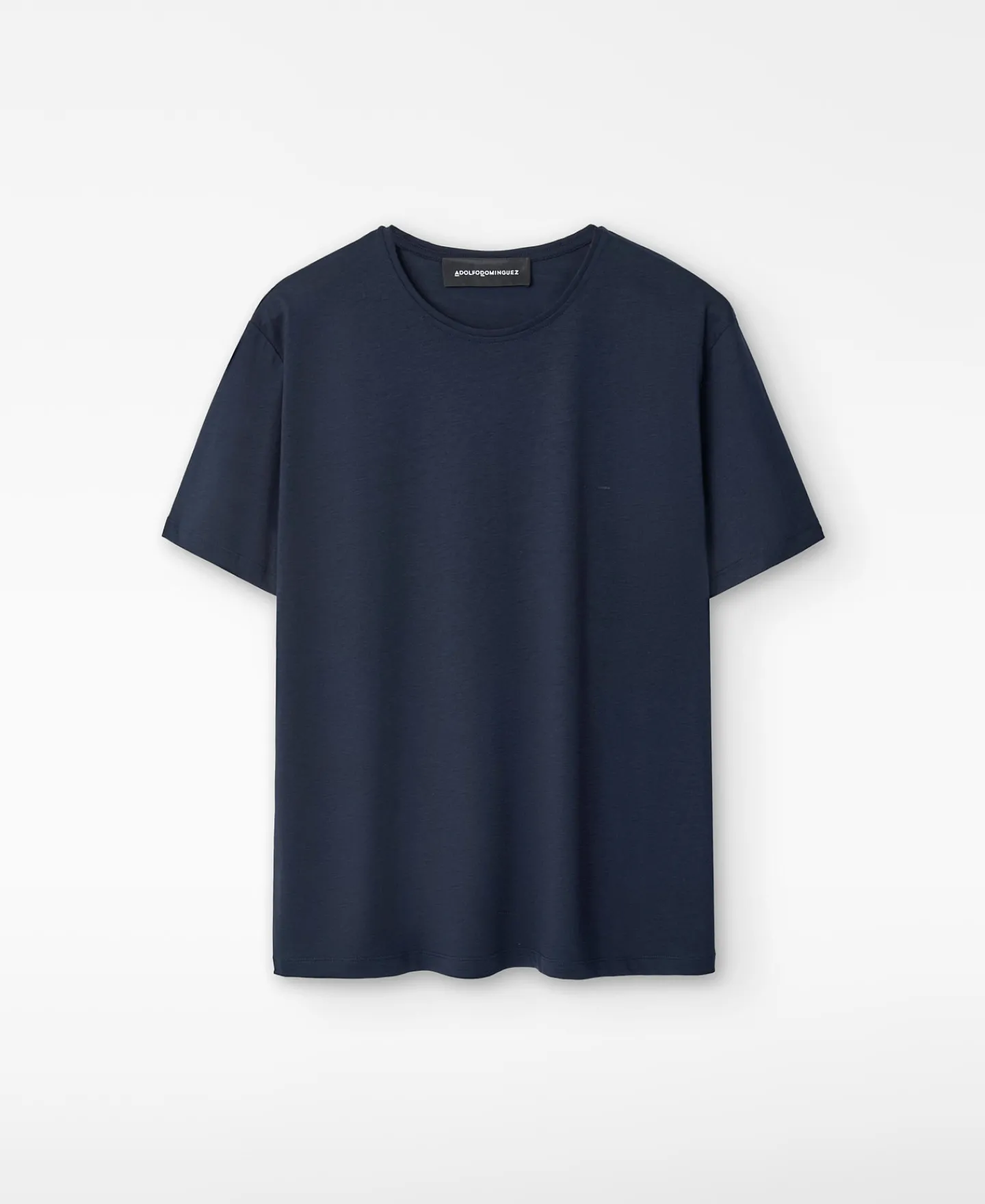 Adolfo Dominguez Camisetas Y Polos>Camiseta En Lyocell Y Algodon Azul Marino