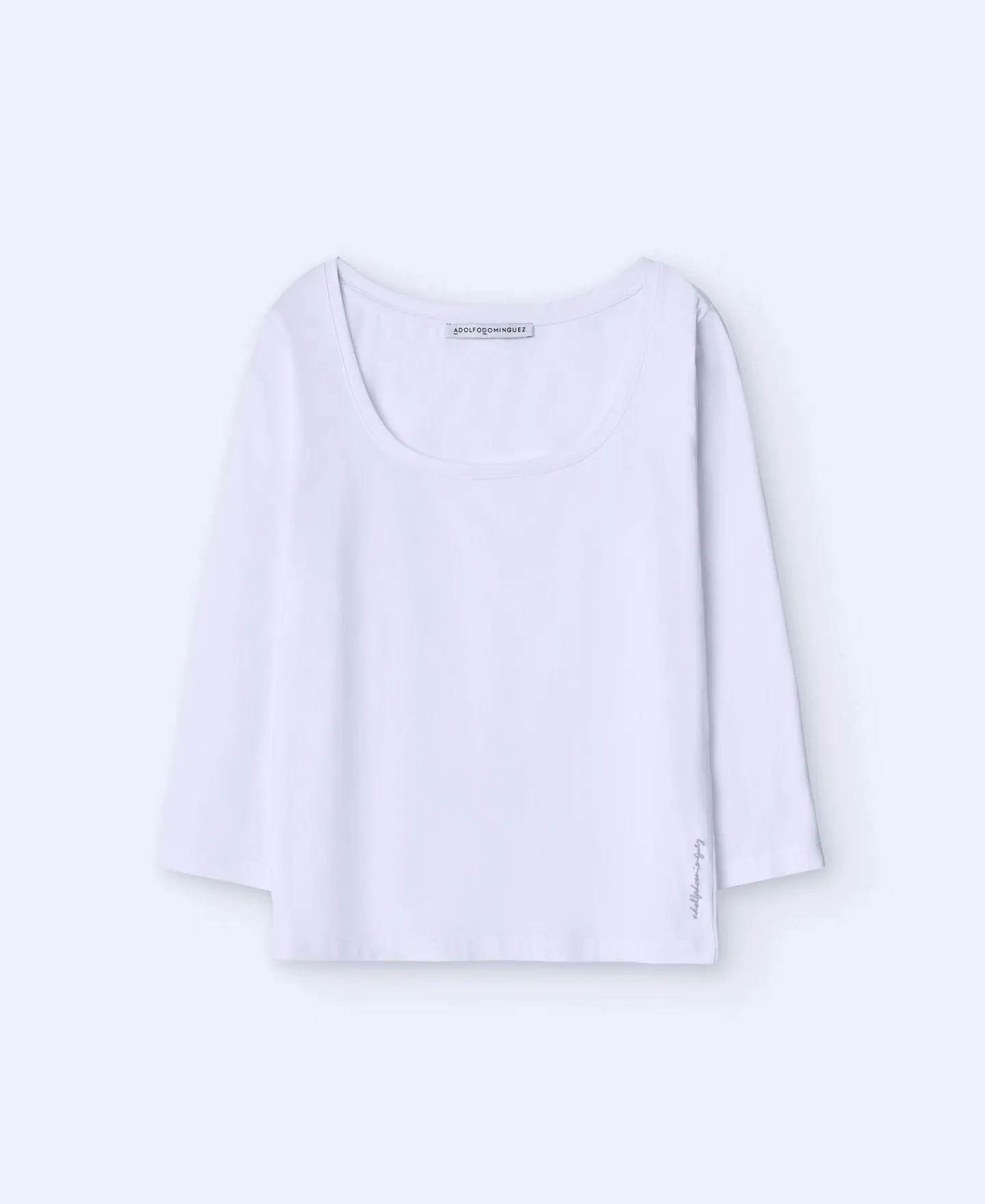 Adolfo Dominguez Camisetas>Camiseta Fluida De Manga Larga Blanco