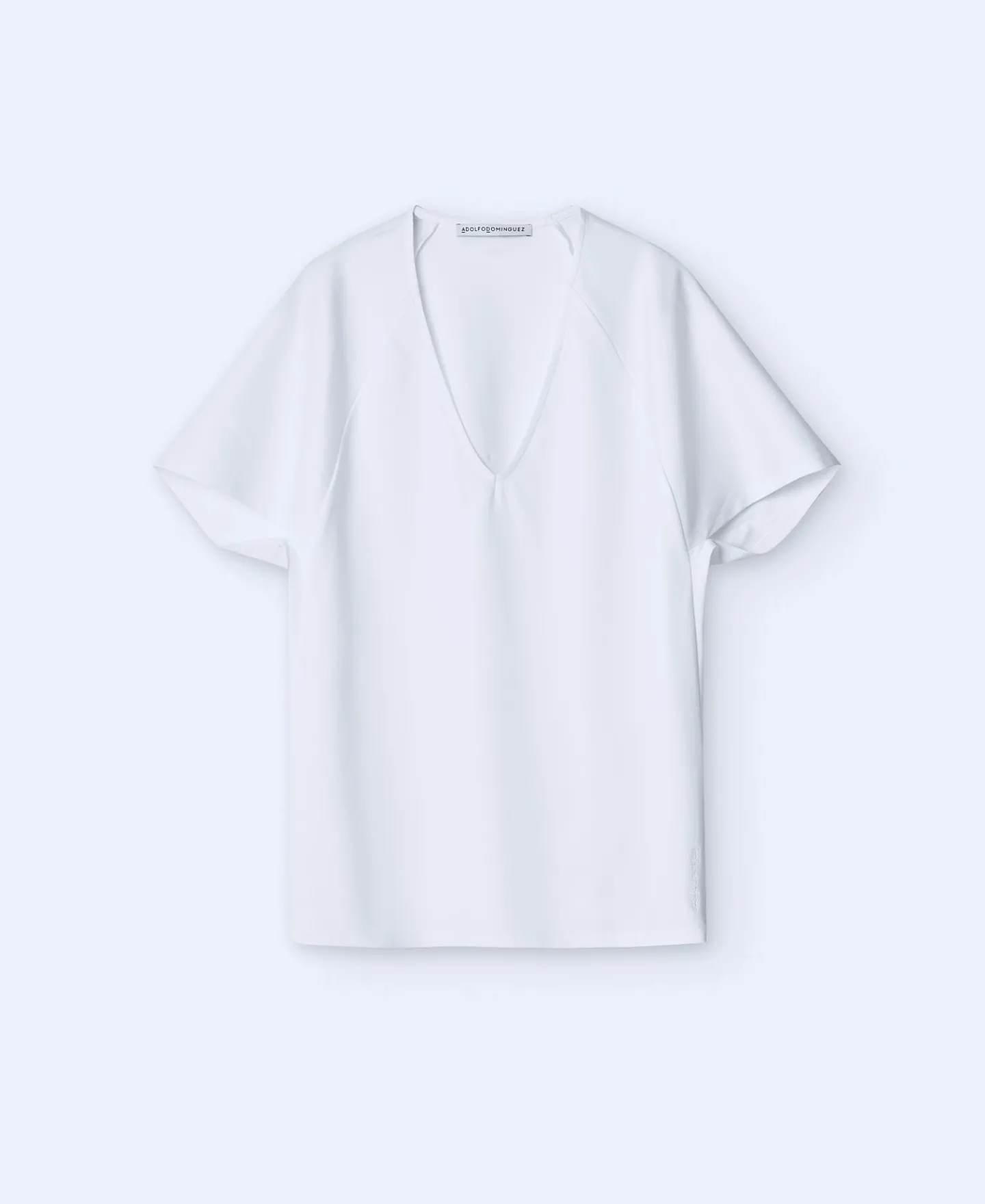 Adolfo Dominguez Camisetas>Camiseta Recta En Algodon Mercerizado Blanco
