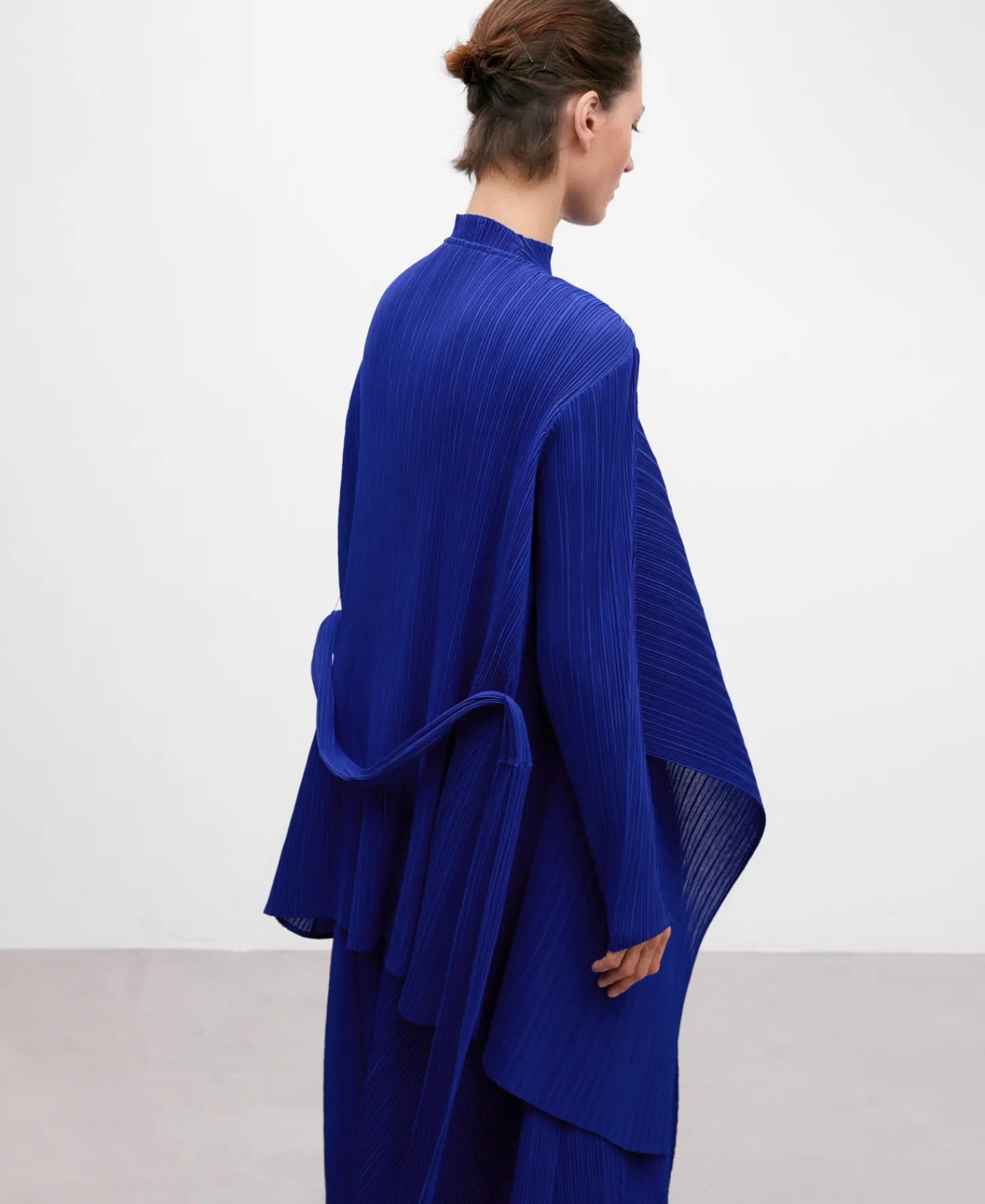 Adolfo Dominguez Abrigos Y Chaquetas>Chaqueta Maxi Solapa En Crinkle Azul Klein