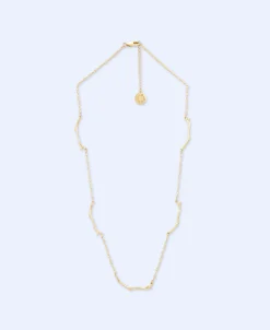 Adolfo Dominguez Bisutería>Collar Con Cadena De Ramas En Metal Dorado