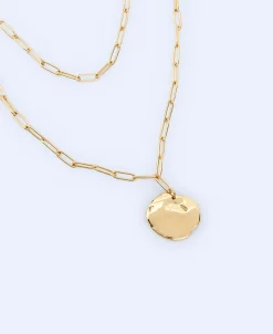 Adolfo Dominguez Bisutería>Collar Metalico Eslabones Dorado