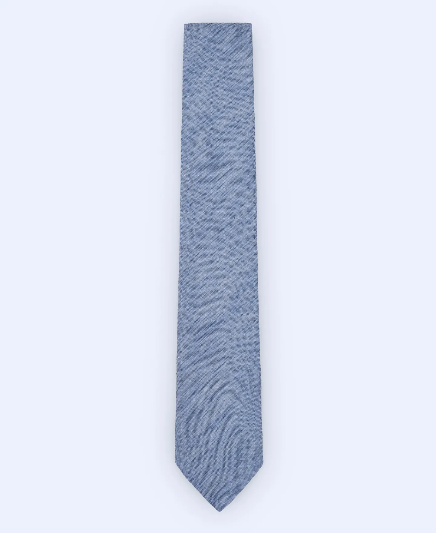 Adolfo Dominguez Corbata>Corbata Jaspeada En Lino Y Seda Azul Celeste