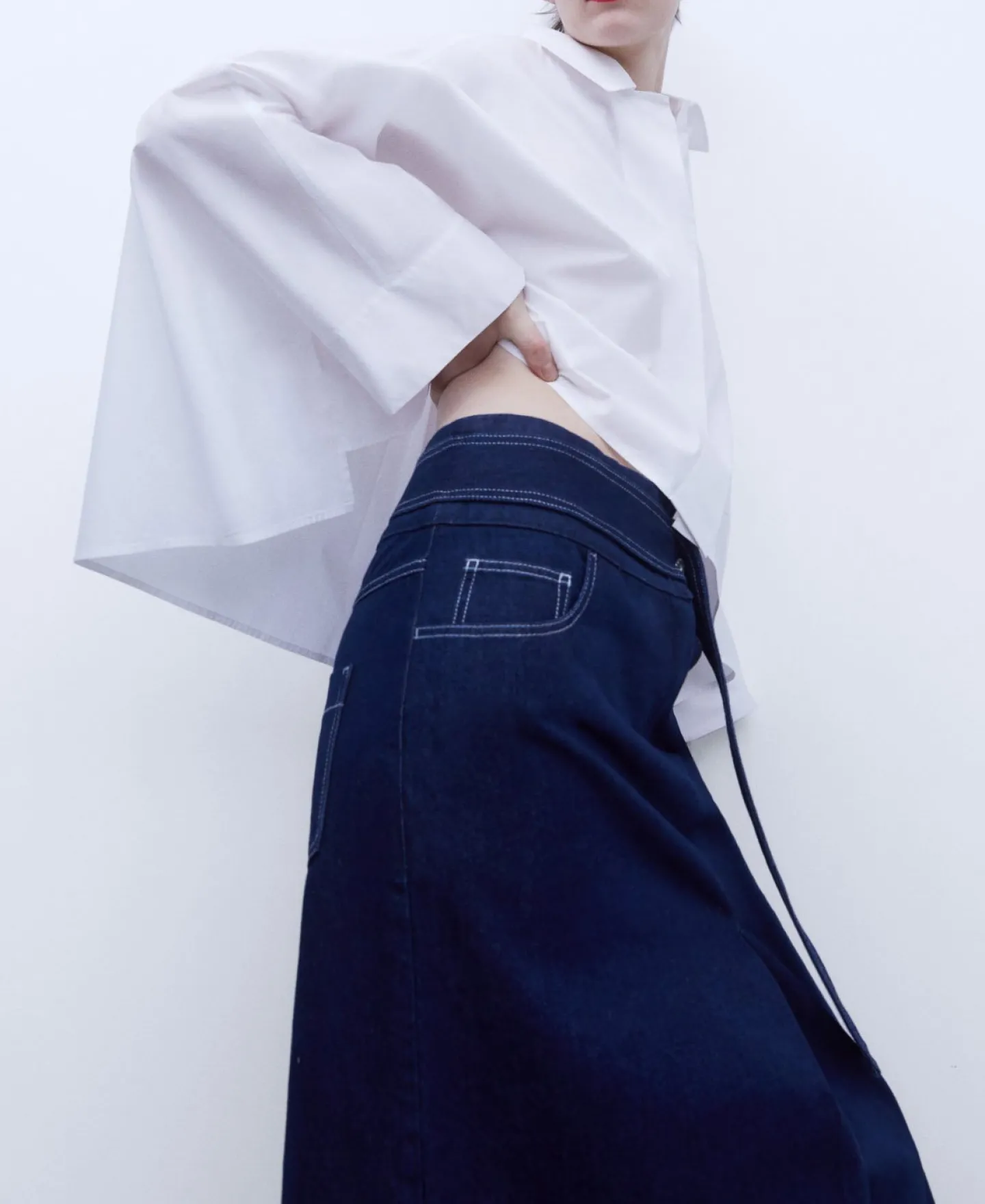Adolfo Dominguez Faldas>Falda Denim Midi Azul Denim