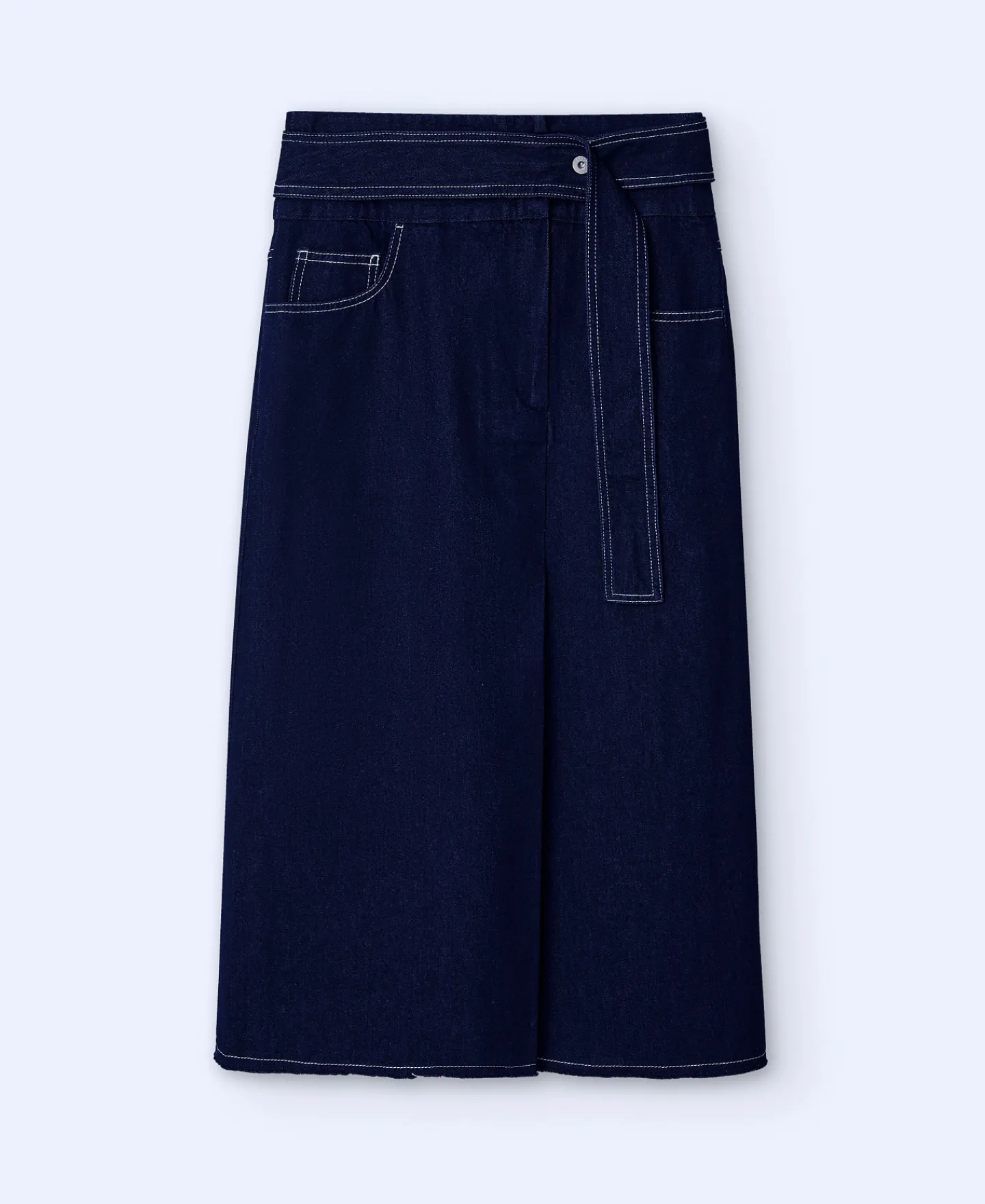 Adolfo Dominguez Faldas>Falda Denim Midi Azul Denim