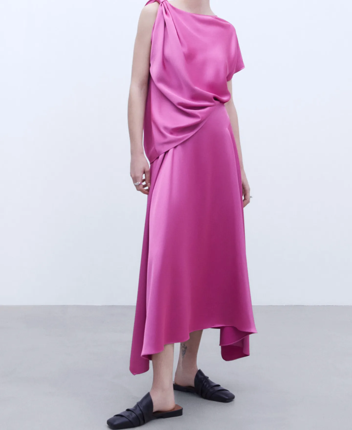 Adolfo Dominguez Faldas>Falda Midi Con Godet Rosa