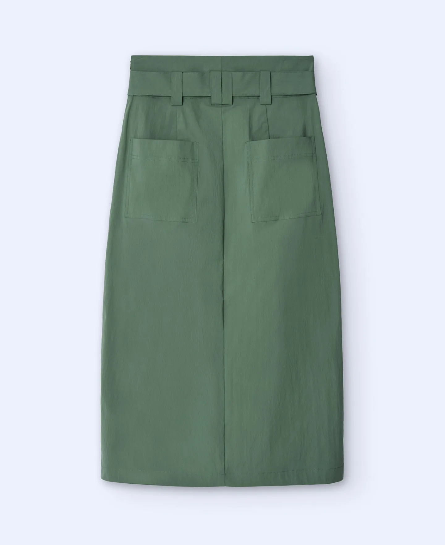 Adolfo Dominguez Faldas>Falda Midi En Algodon Y Nailon Verde