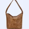 Adolfo Dominguez Bolsos>Hobo Mediano En Piel Craquelada Cuero