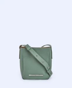 Adolfo Dominguez Bolsos>Mini Hobo En Piel Responsable Verde Agua Marina