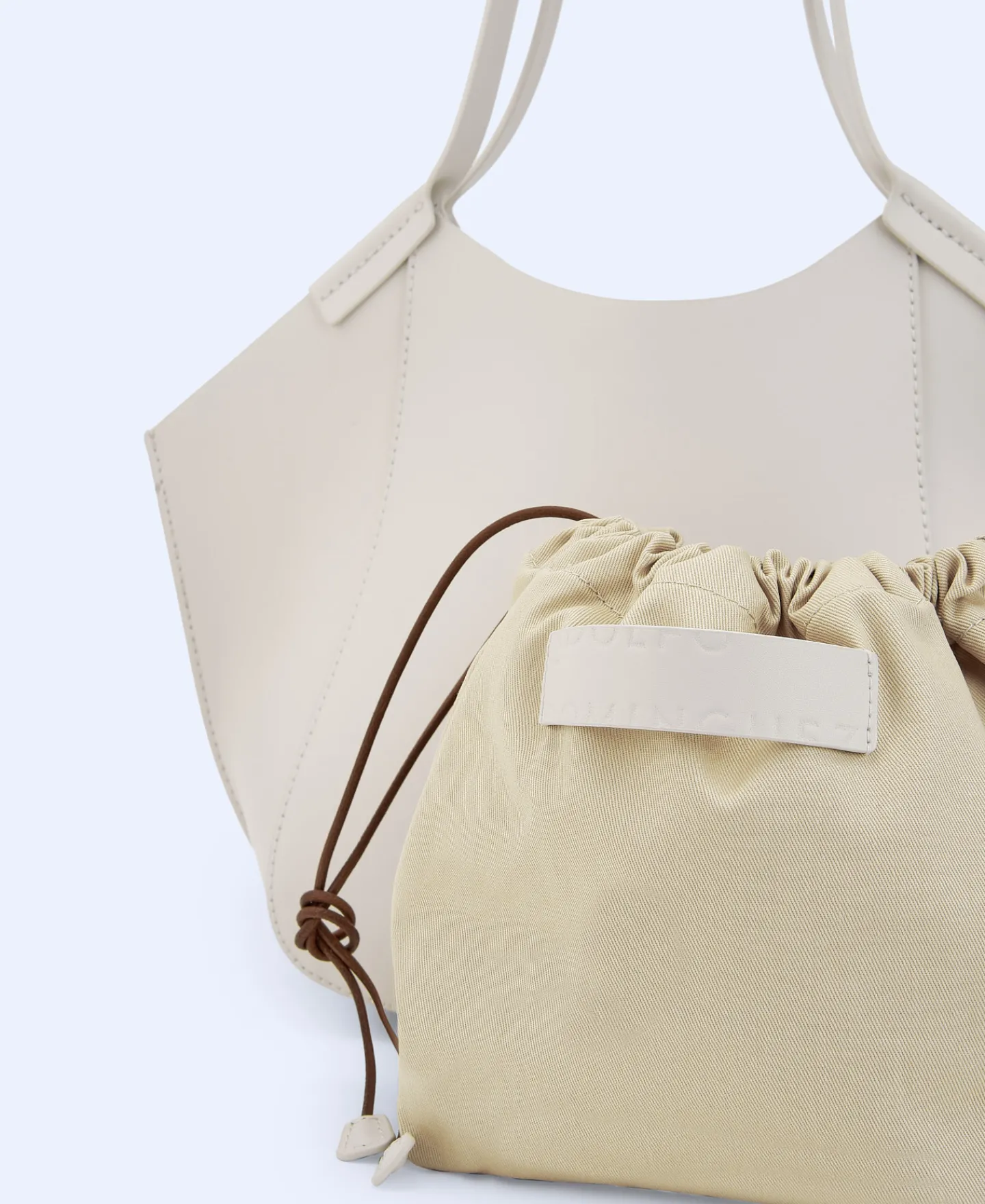 Adolfo Dominguez Bolsos>Mini Shopper En Piel Vaqueta Crudo