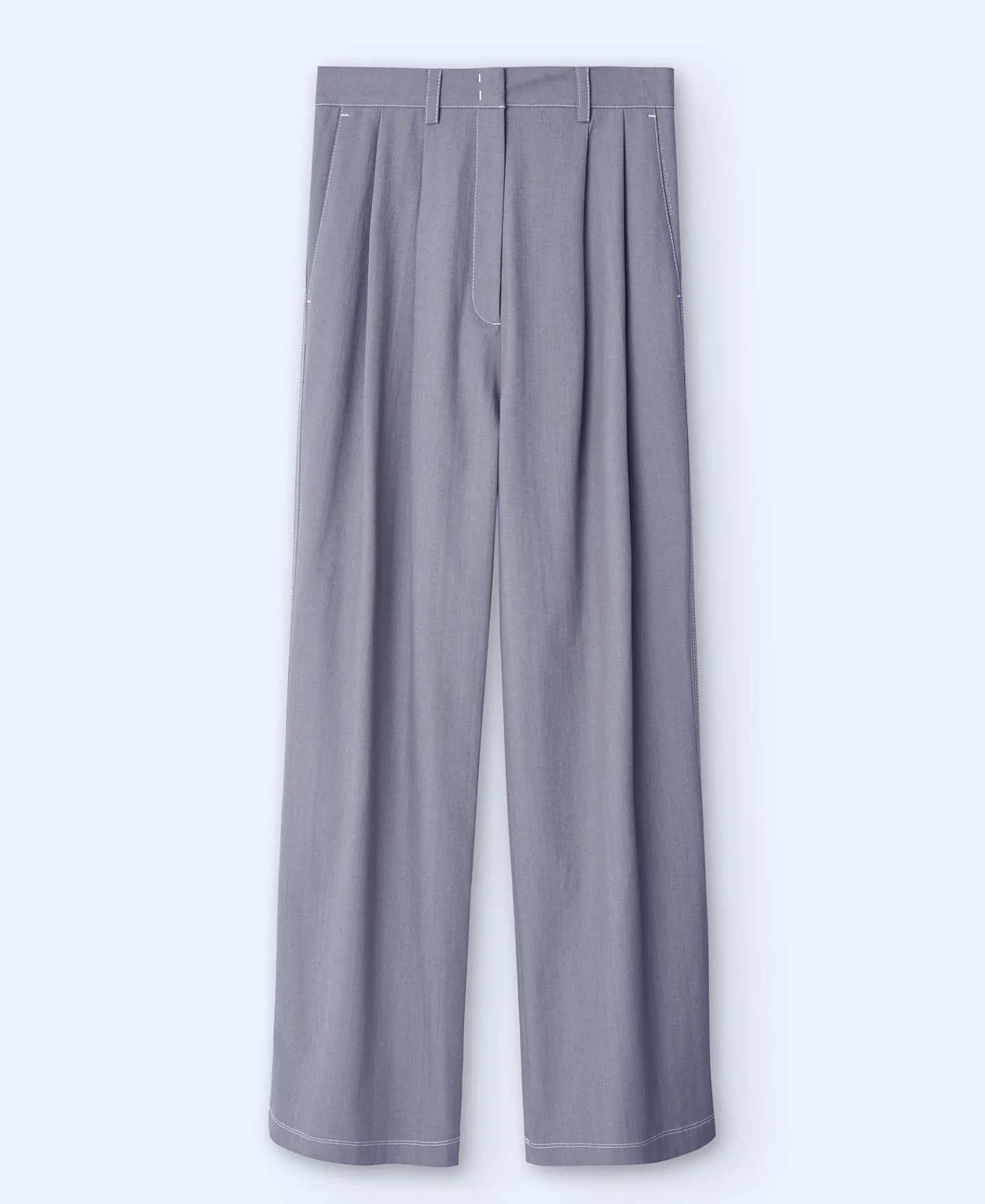 Adolfo Dominguez Pantalones>Pantalon Ancho En Tejido De Algodon Gris