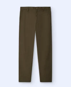 Adolfo Dominguez Pantalones>Pantalon Chino En Twill De Algodon Caqui