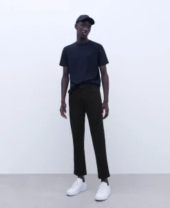 Adolfo Dominguez Pantalones>Pantalon Chino Slim Fit En Twill Negro