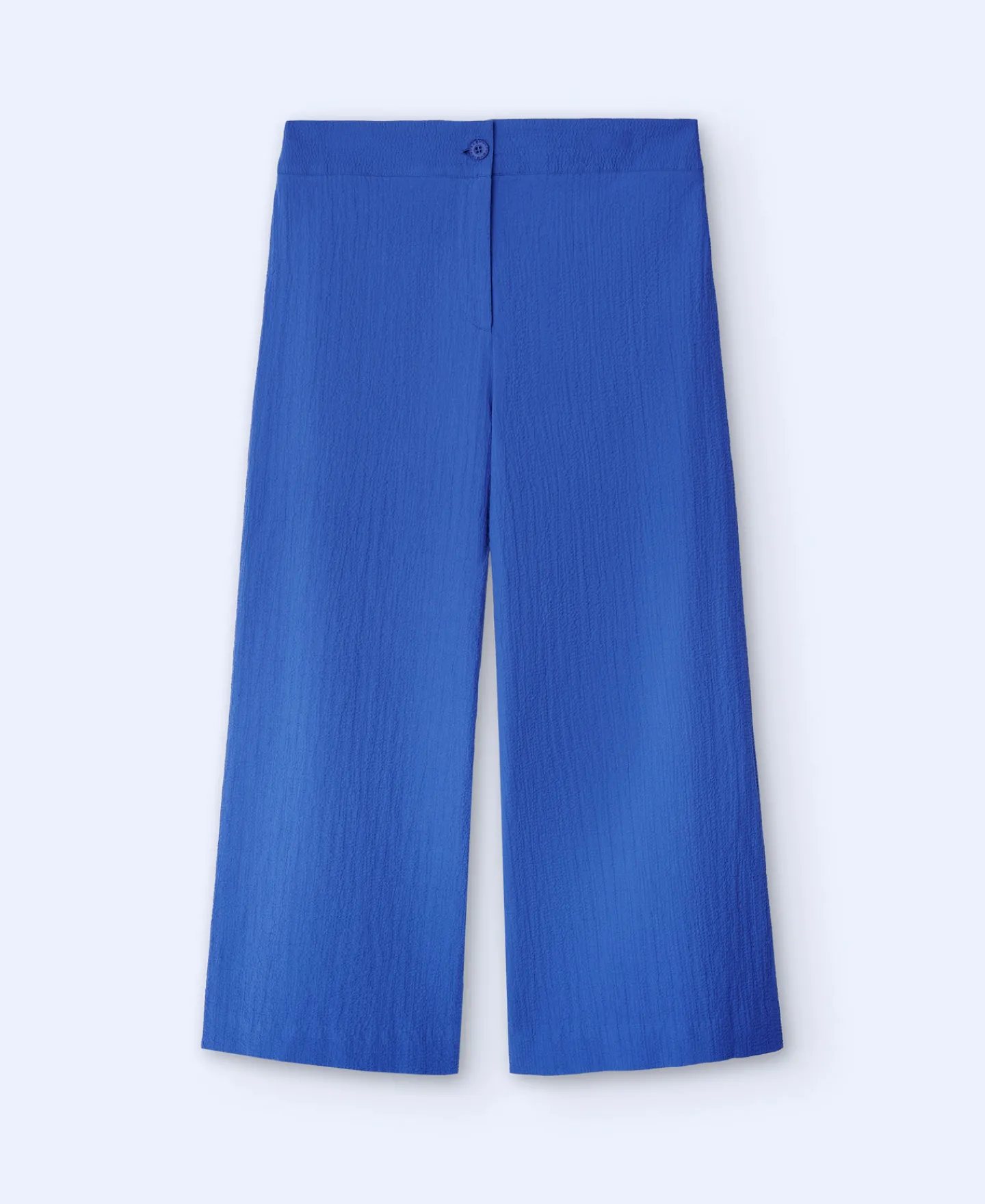 Adolfo Dominguez Pantalones>Pantalon Corte Ancho En Algodon Azul
