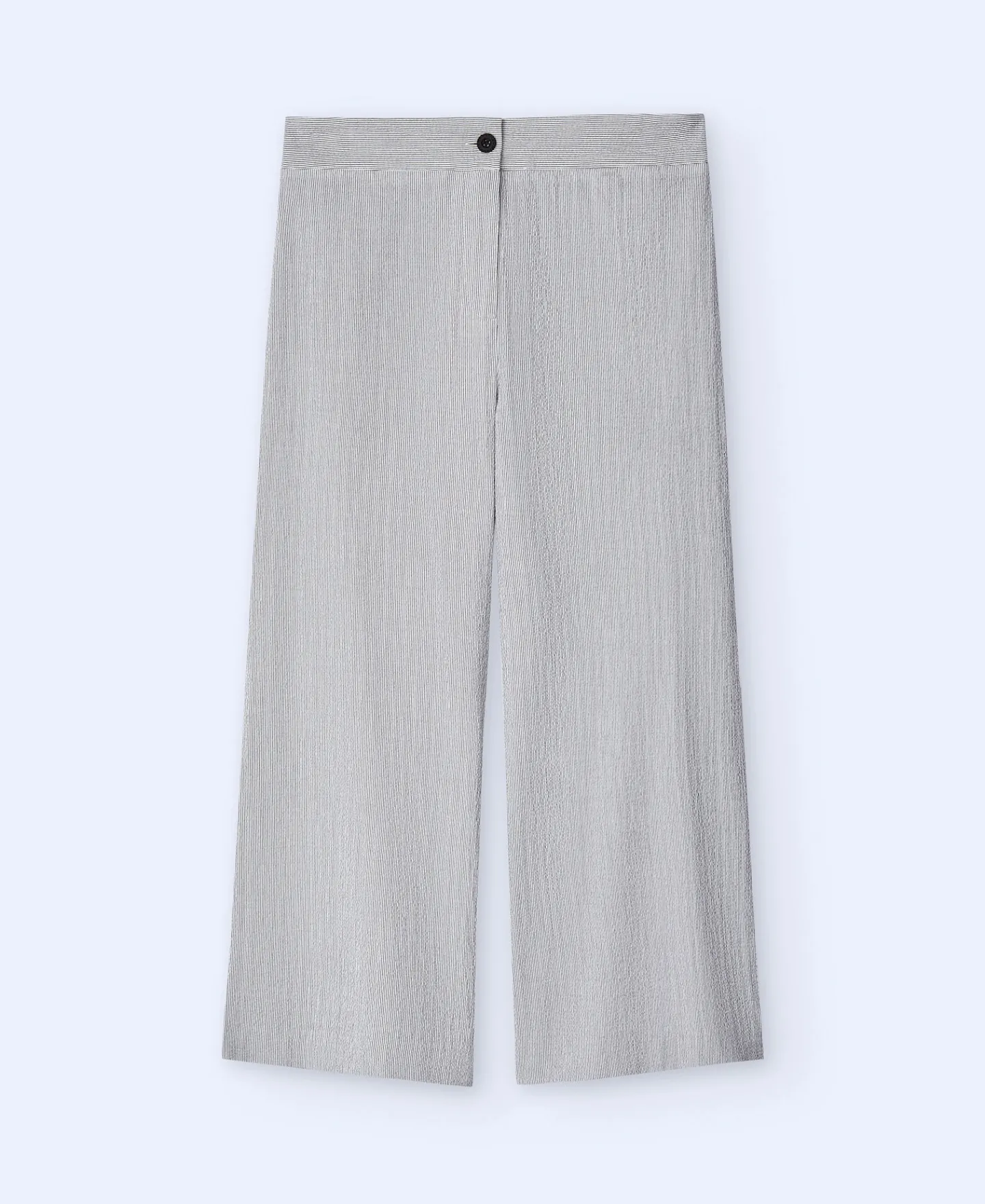 Adolfo Dominguez Pantalones>Pantalon Corte Ancho En Algodon Blanco Y Negro