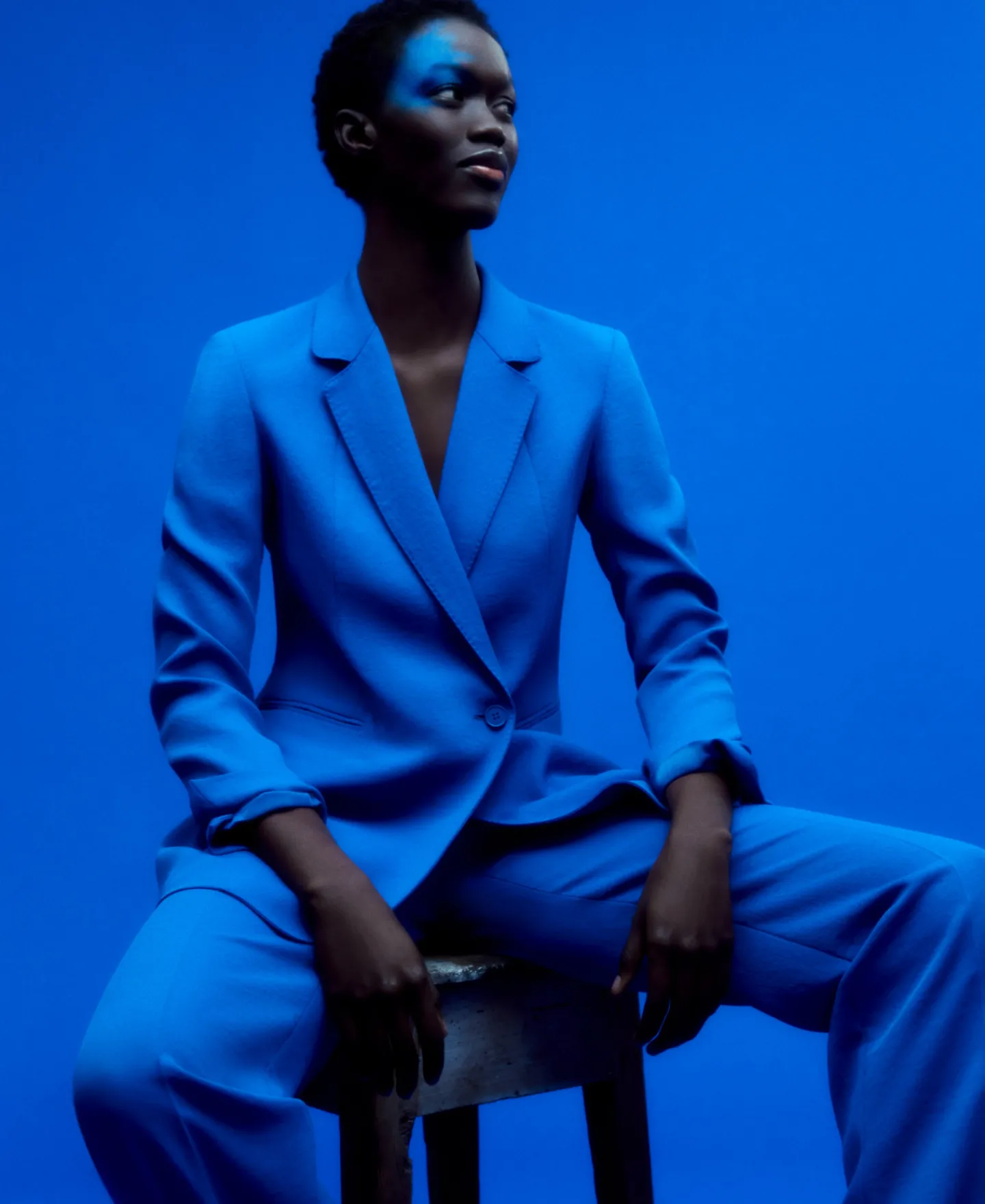Adolfo Dominguez Pantalones>Pantalon De Pinzas Monocolor Azul