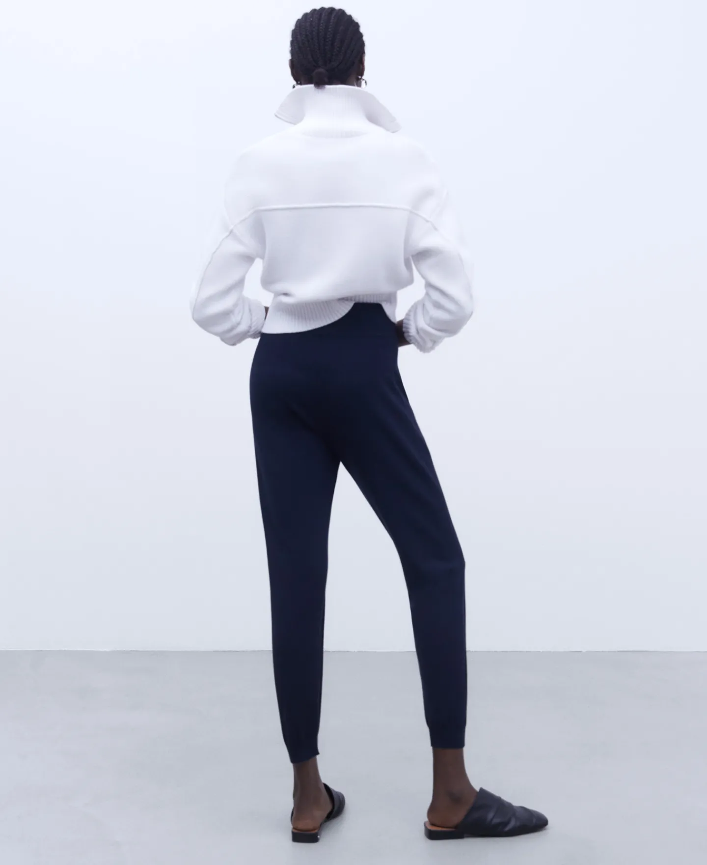 Adolfo Dominguez Pantalones>Pantalon Legging En Punto Azul Oscuro