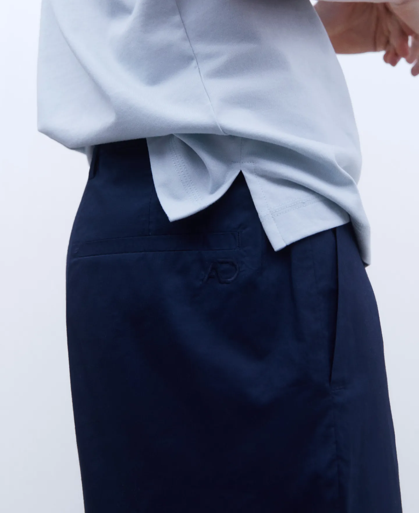 Adolfo Dominguez Pantalones>Pantalon Recto En Popelin De Algodon Azul Marino
