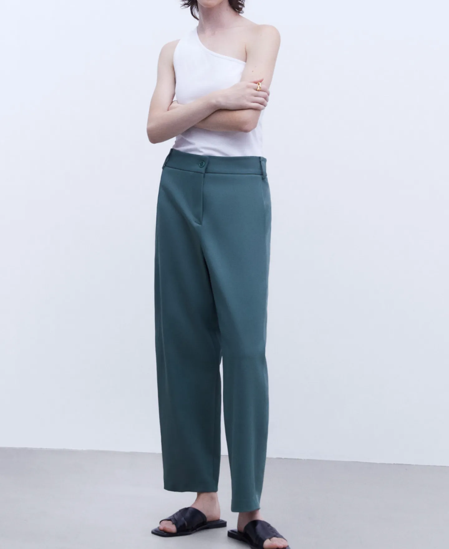 Adolfo Dominguez Pantalones>Pantalon Regular Fit Verde