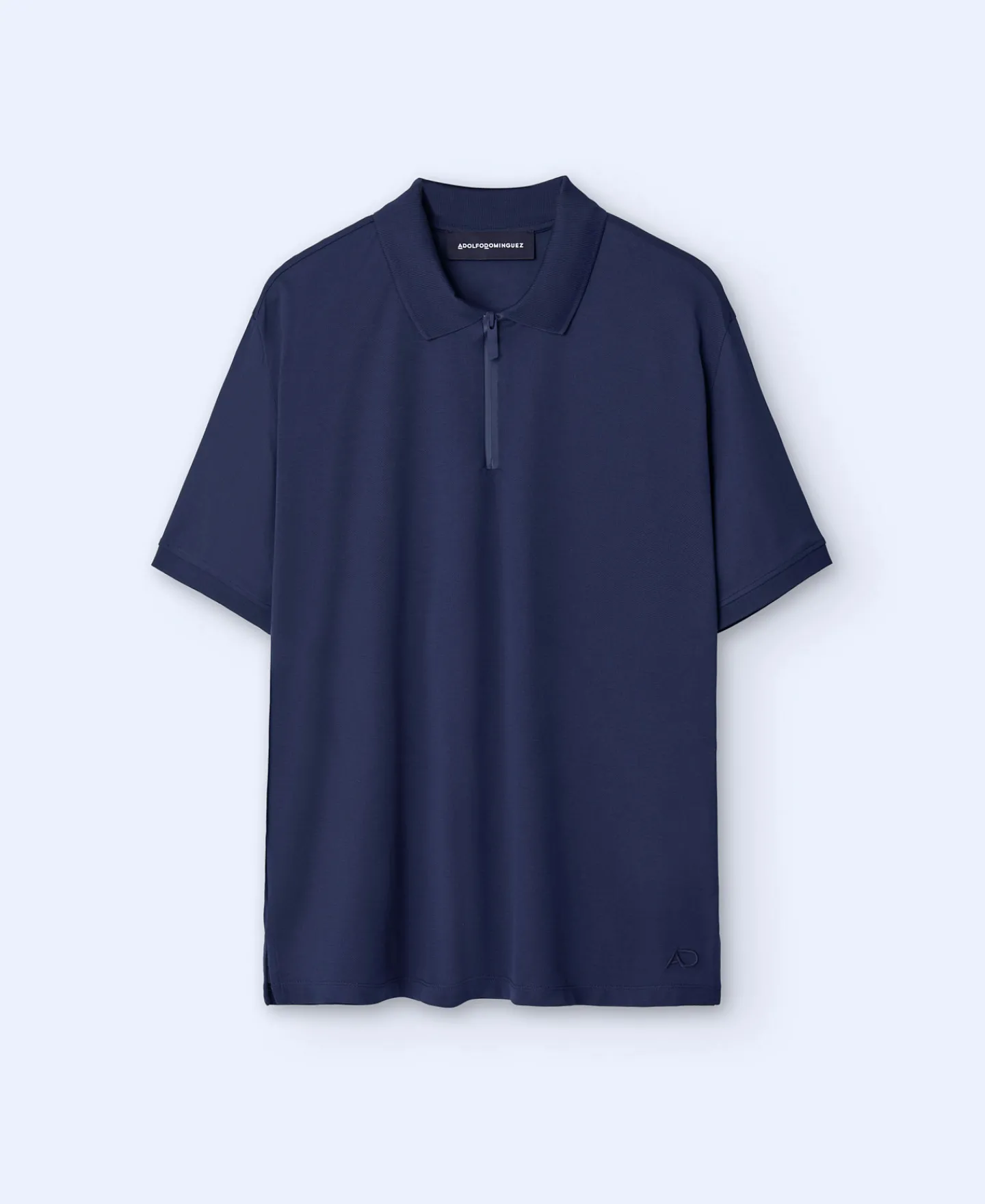 Adolfo Dominguez Camisetas Y Polos>Polo En Algodon Azul Marino