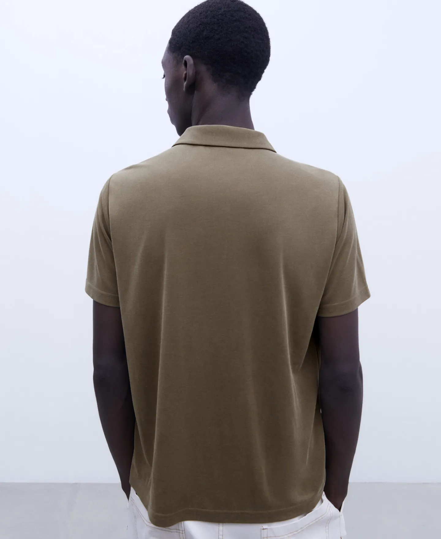 Adolfo Dominguez Camisetas Y Polos>Polo En Modal Dos Botones Caqui