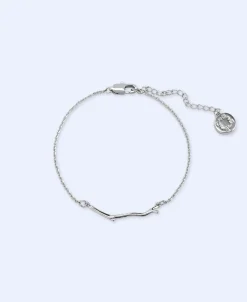 Adolfo Dominguez Bisutería>Pulsera De Cadena Motivo Rama Plateado