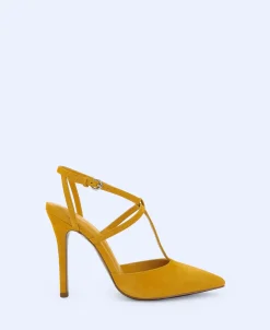 Adolfo Dominguez Zapatos>Salones En Ante Amarillo Curcuma