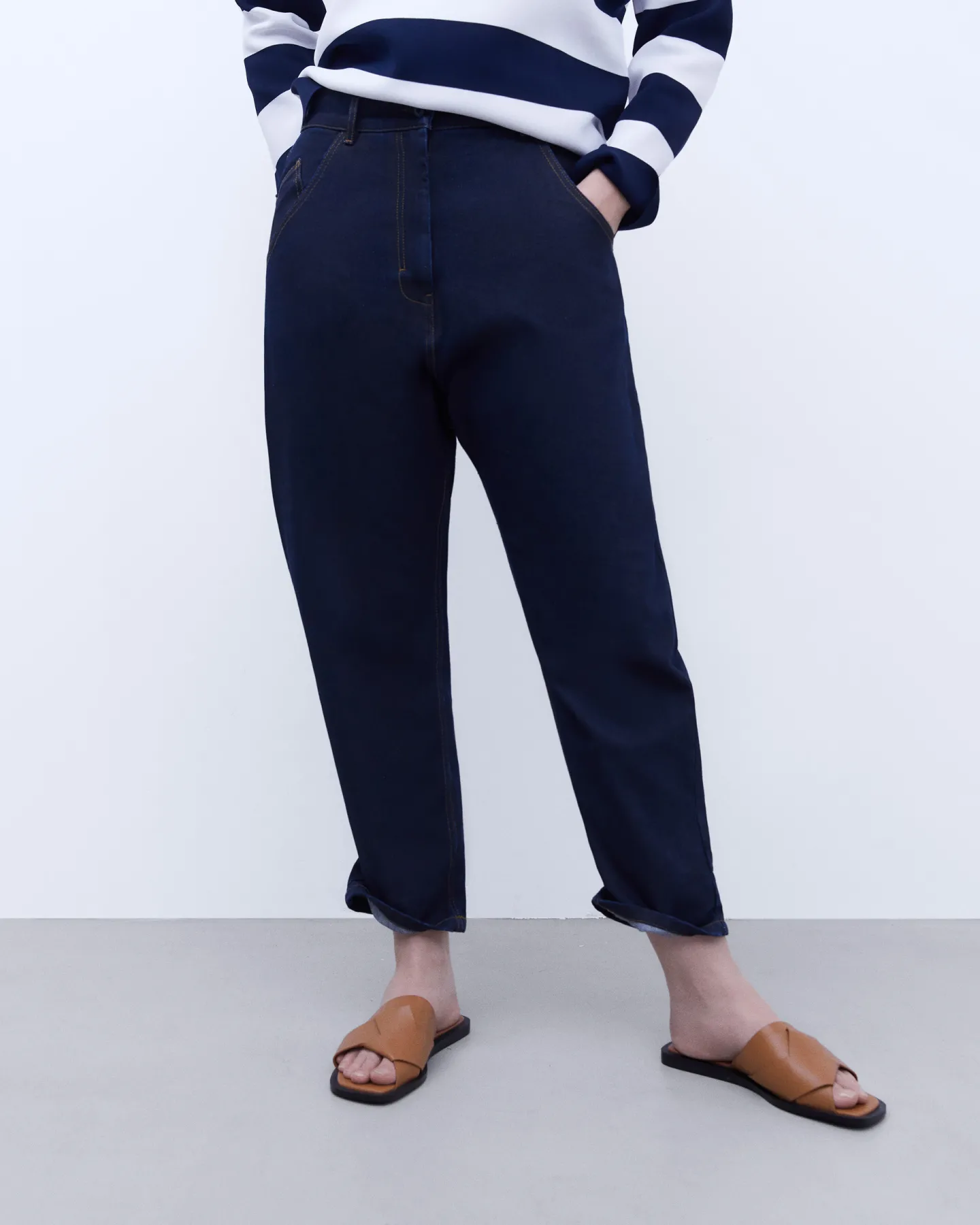 Adolfo Dominguez Zapatos>Sandalia Plana En Piel Cuero