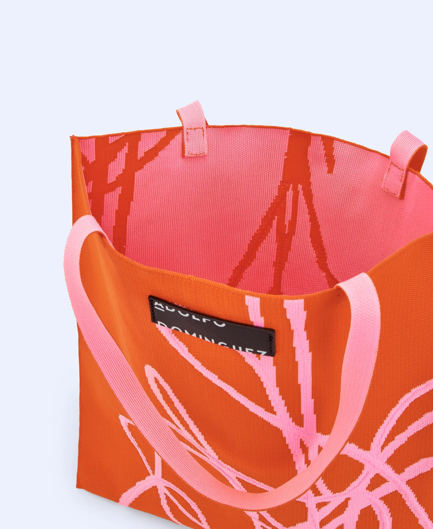 Adolfo Dominguez Bolsos>Shopper En Punto Estampado Naranja