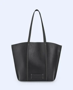 Adolfo Dominguez Bolsos>Shopper Reciclado En Textura Grano Negro