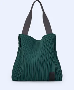 Adolfo Dominguez Bolsos>Shopper Vertical En Crinkle Reciclado Verde