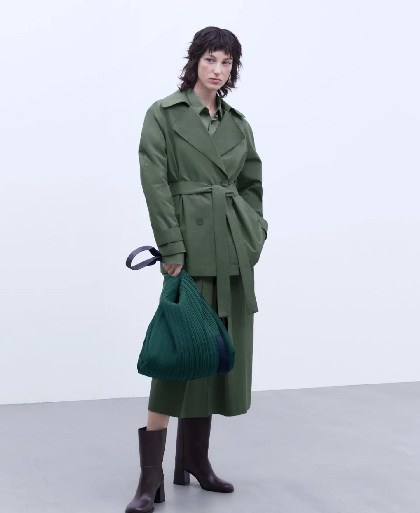 Adolfo Dominguez Bolsos>Shopper Vertical En Crinkle Reciclado Verde