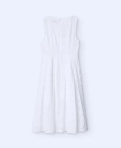 Adolfo Dominguez Vestidos Y Monos>Vestido Bordado Ingles Y Escote Cuadrado Blanco