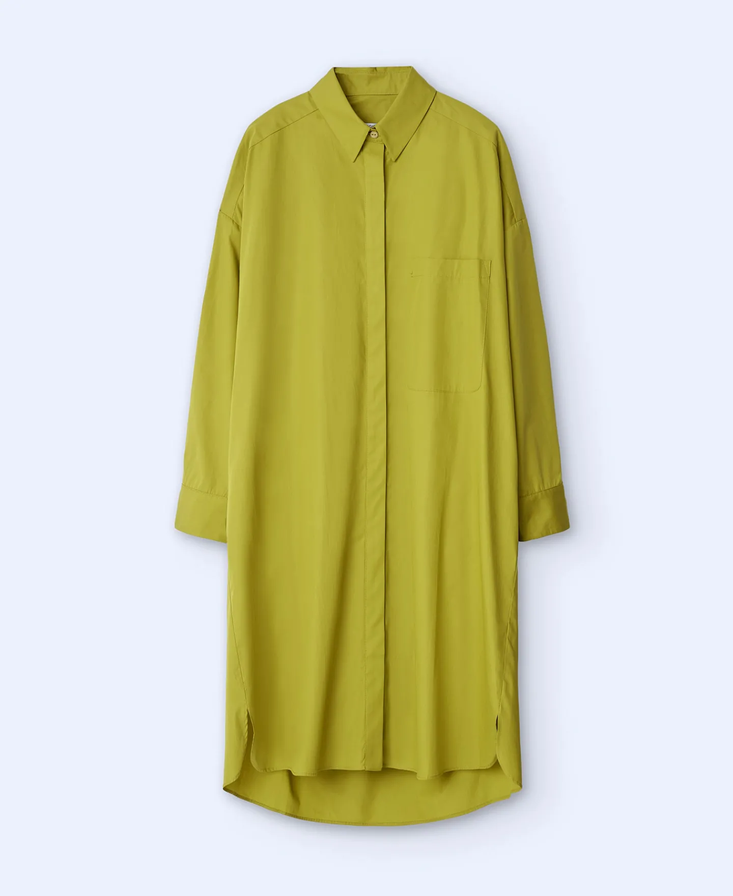 Adolfo Dominguez Vestidos Y Monos>Vestido Camisero En Algodon Verde Pistacho