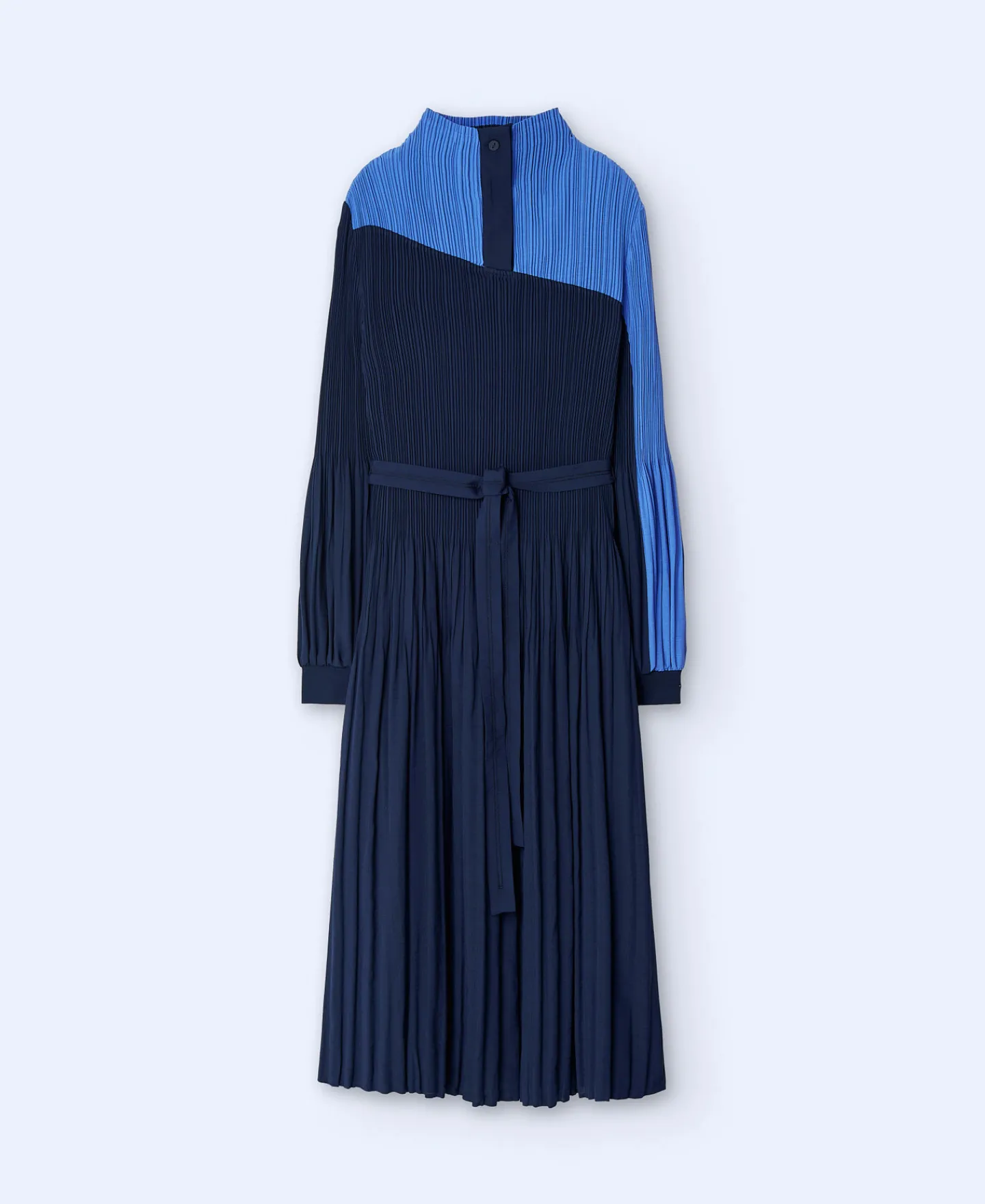 Adolfo Dominguez Vestidos Y Monos>Vestido De Crinkle Bicolor Azul