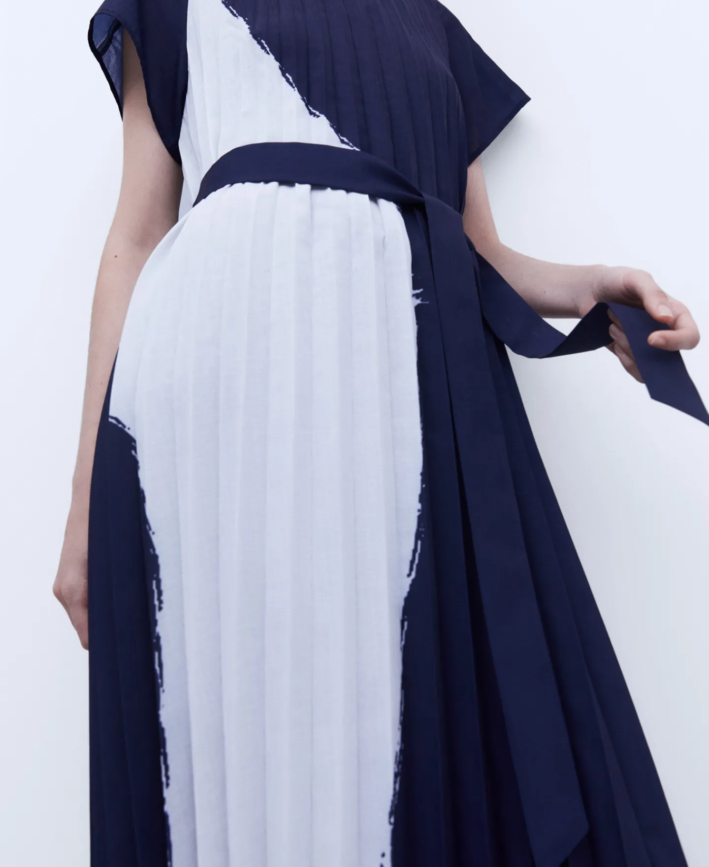 Adolfo Dominguez Vestidos Y Monos>Vestido En Crinkle Estampado Blanco/Azul