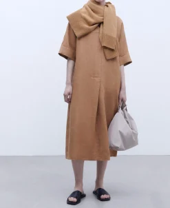 Adolfo Dominguez Vestidos Y Monos>Vestido En Lino Europeo Caramelo