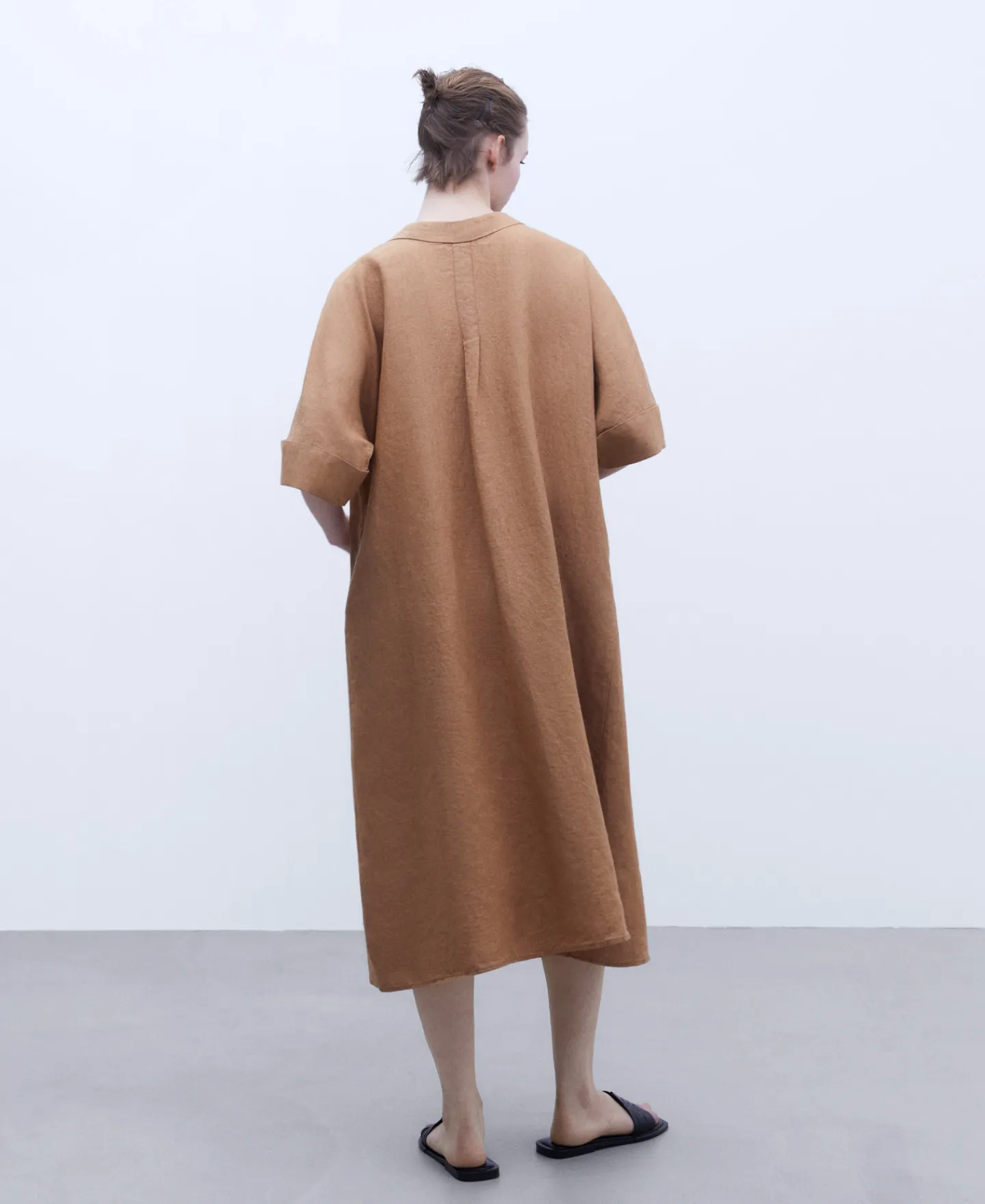Adolfo Dominguez Vestidos Y Monos>Vestido En Lino Europeo Caramelo