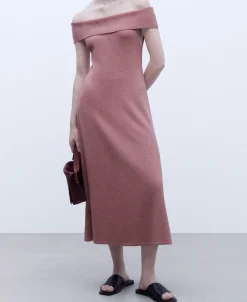Adolfo Dominguez Vestidos Y Monos>Vestido Escote Barco Rosa