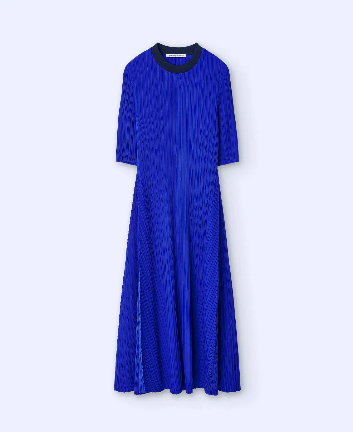 Adolfo Dominguez Vestidos Y Monos>Vestido Evase En Crinkle Azul